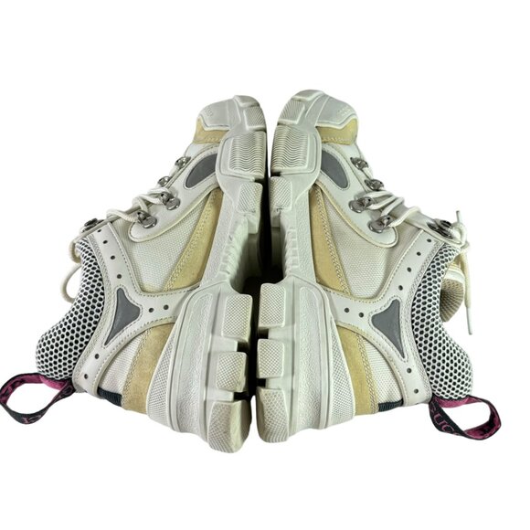 GUCCI White Leather & Mesh Flashtrek Women's Sneakers Made in Italy 38 - 8US - Picture 10 of 12